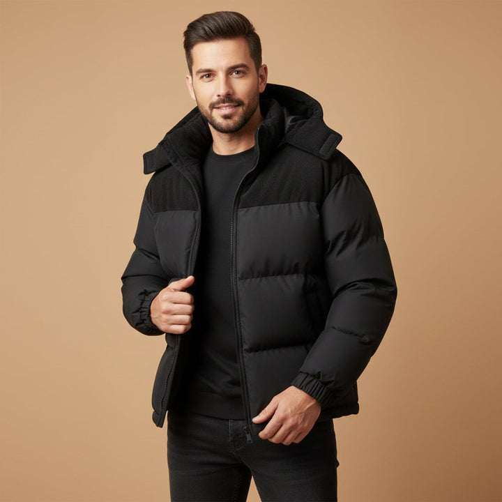 Phoebe | Stylish Two-Tone Hooded Puffer Jacket