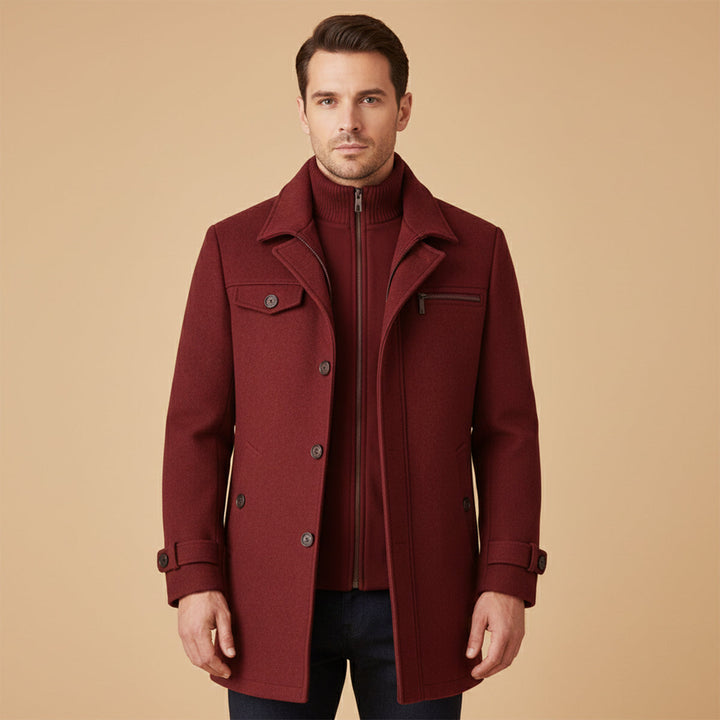 Margot | Stylish Men's Wool Blend Smart Coat With Button Closure