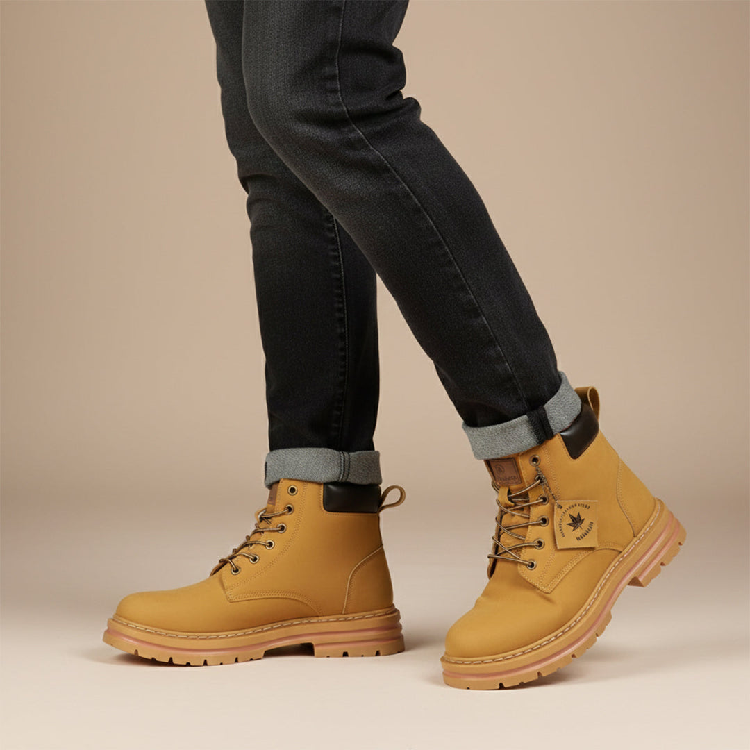 Margot | Stylish Wheat Lace-Up Work Boots Men