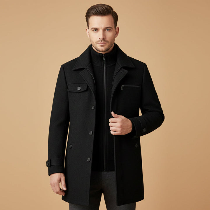 Margot | Stylish Men's Wool Blend Smart Coat With Button Closure