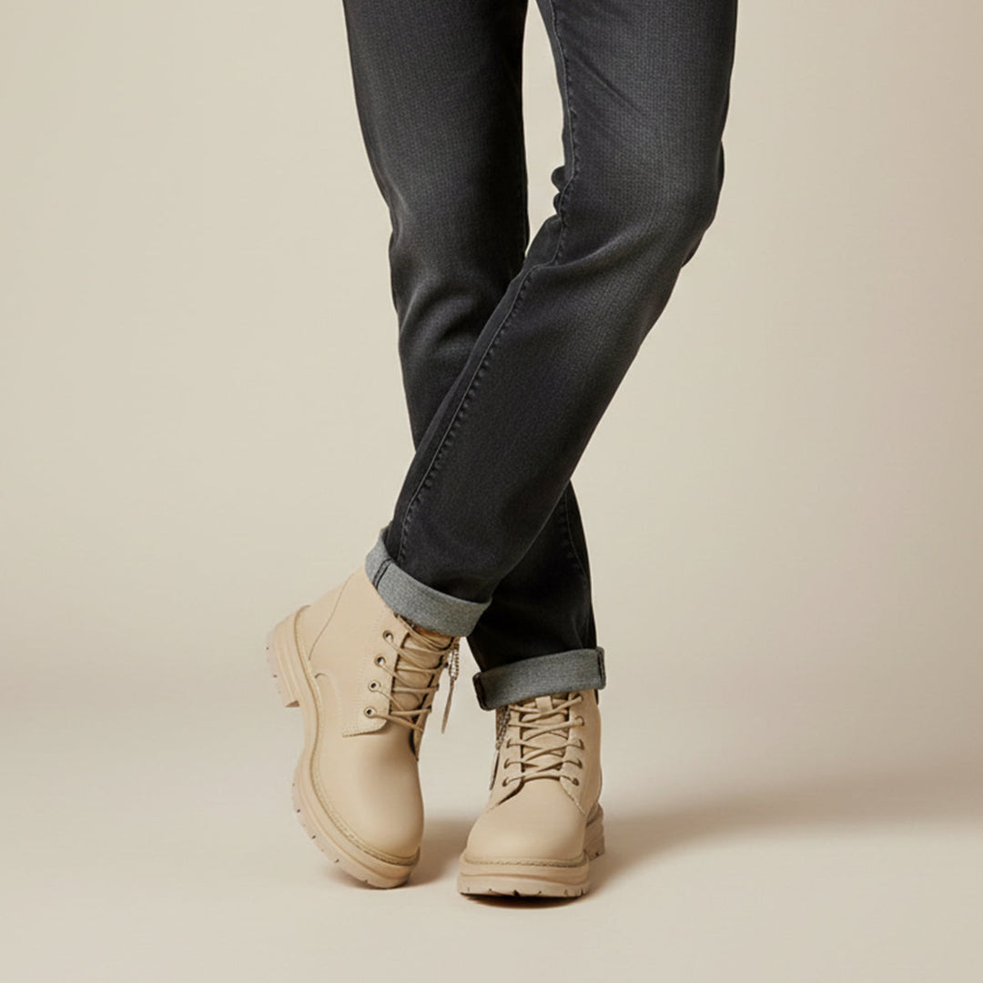 Margot | Stylish Wheat Lace-Up Work Boots Men