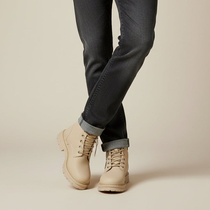 Margot | Stylish Wheat Lace-Up Work Boots Men