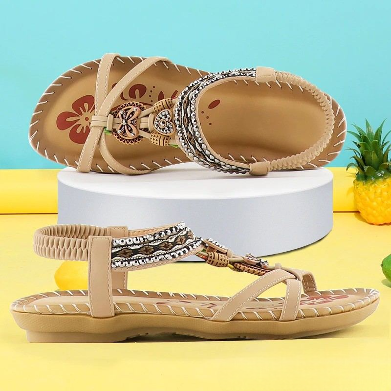 Isadora | Elegant Beaded Bohemian Comfort Sandals