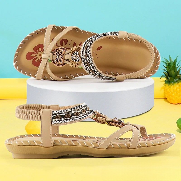 Isadora | Elegant Beaded Bohemian Comfort Sandals