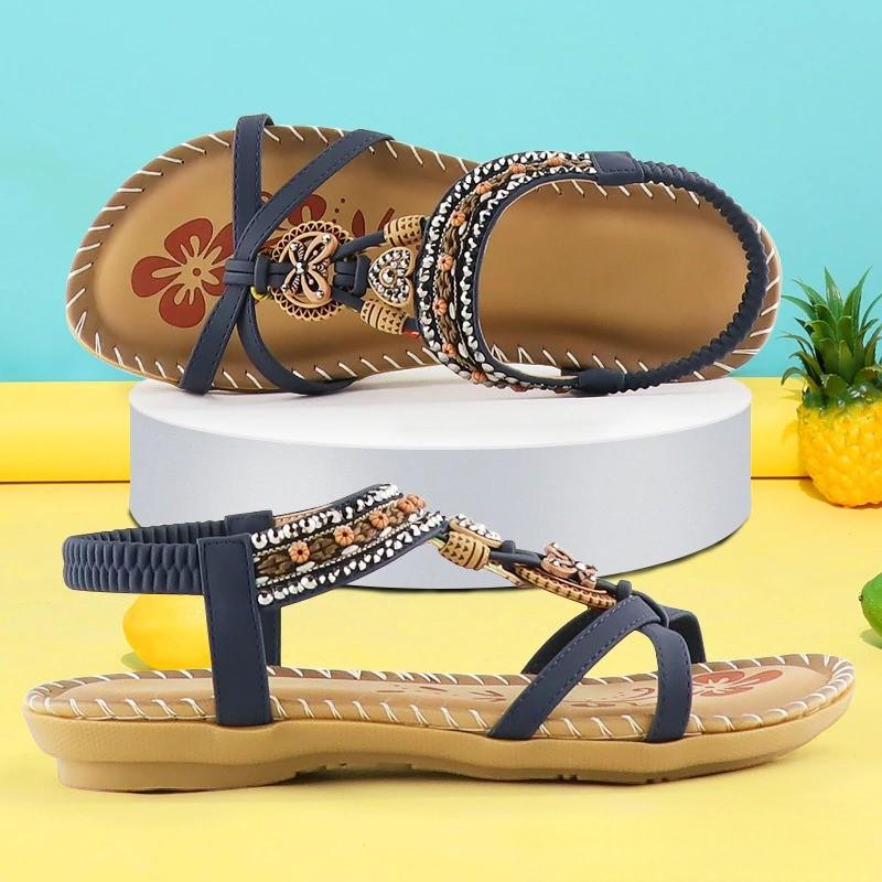 Isadora | Elegant Beaded Bohemian Comfort Sandals