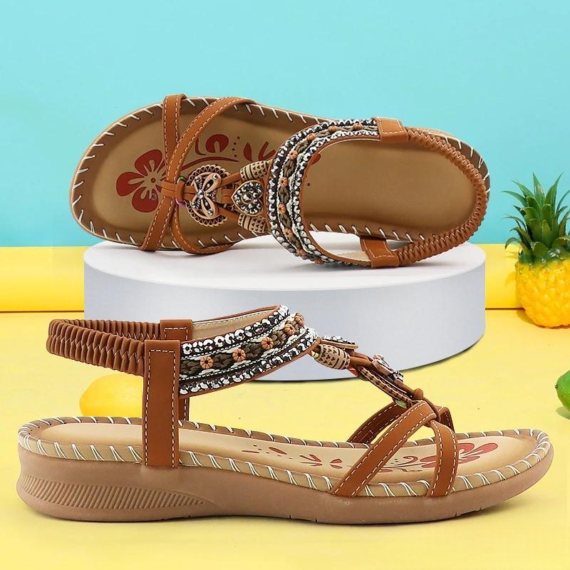 Isadora | Elegant Beaded Bohemian Comfort Sandals