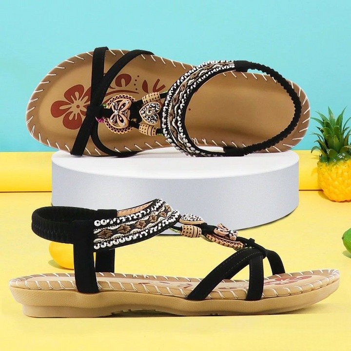 Isadora | Elegant Beaded Bohemian Comfort Sandals
