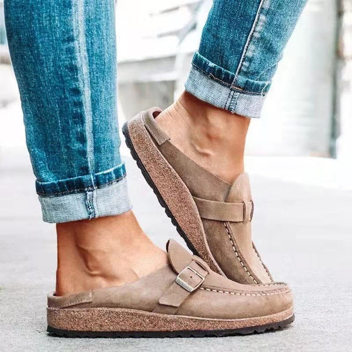 Westcove | Stylish Orthopedic Slip-On Mules With Buckle Detail