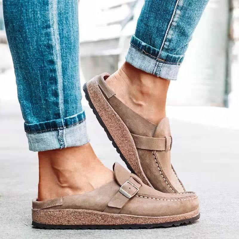 Cordelia | Sleek Orthopedic Closed-Toe Mules With Buckle Strap