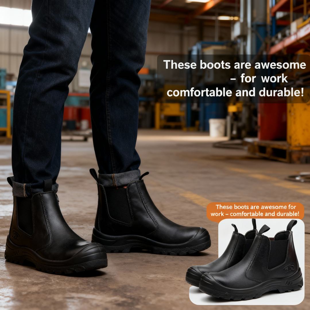 Winston | Orthopedic Chelsea Work Boots Men - Steel Toe Safety