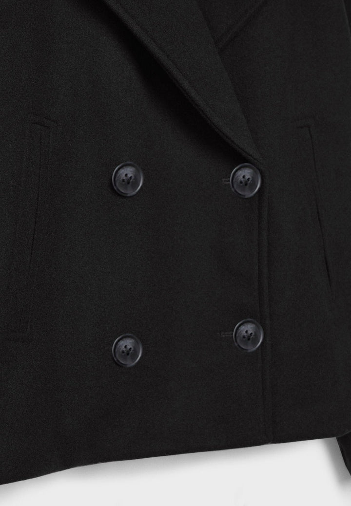 Raven | Chic Double Breasted Cropped Jacket With Lapels