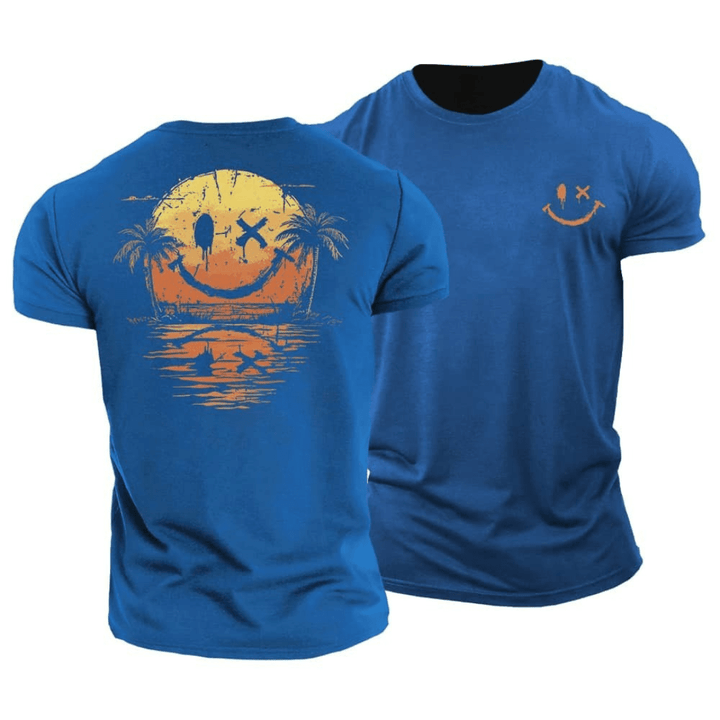 Naomi | Stylish Sunset Smiley Graphic T-Shirt Men