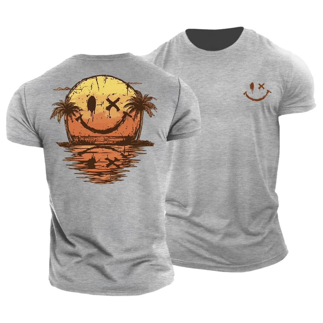 Naomi | Stylish Sunset Smiley Graphic T-Shirt Men