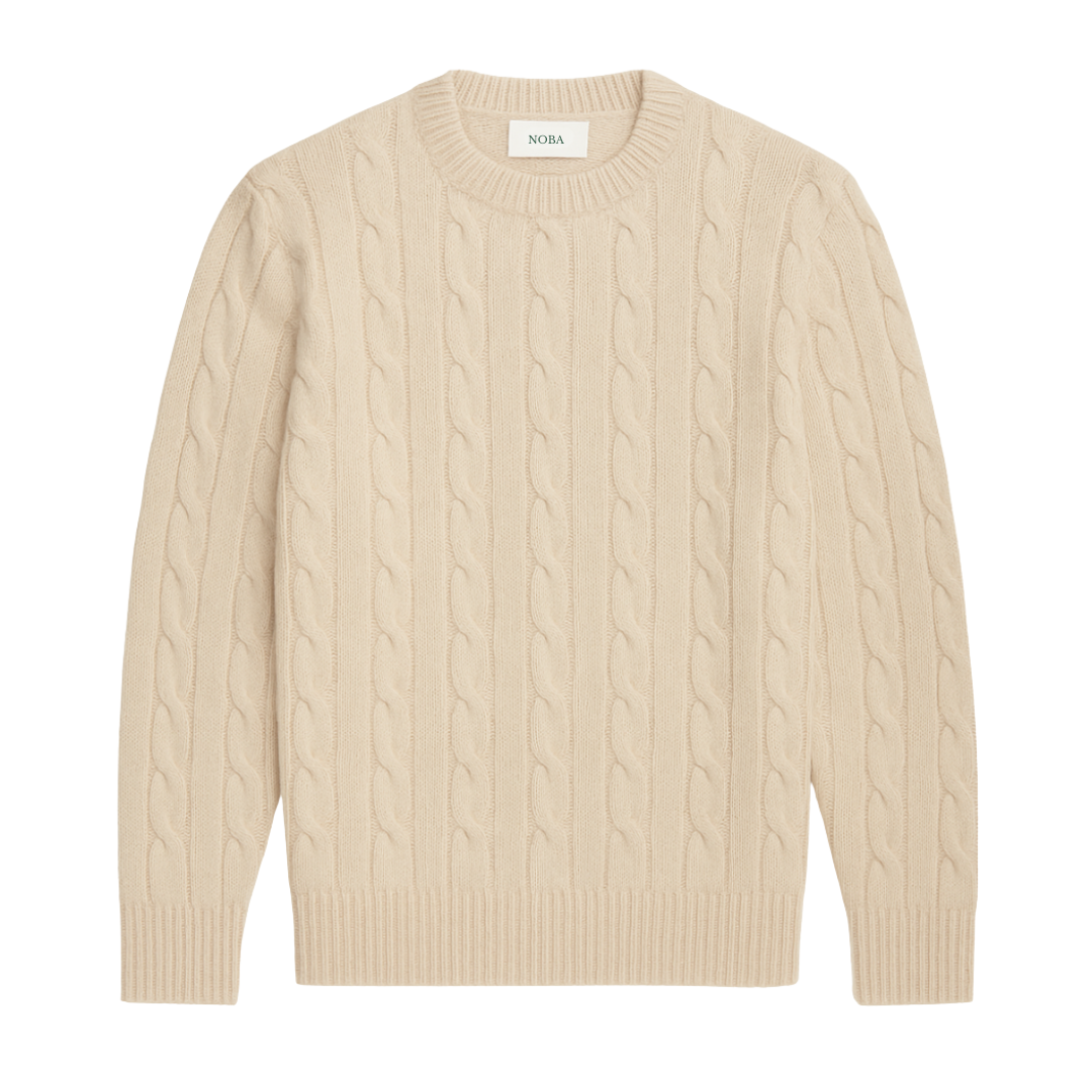 Montgomery | Stylish Cable Knit Cashmere Sweater Men - Crew Neck