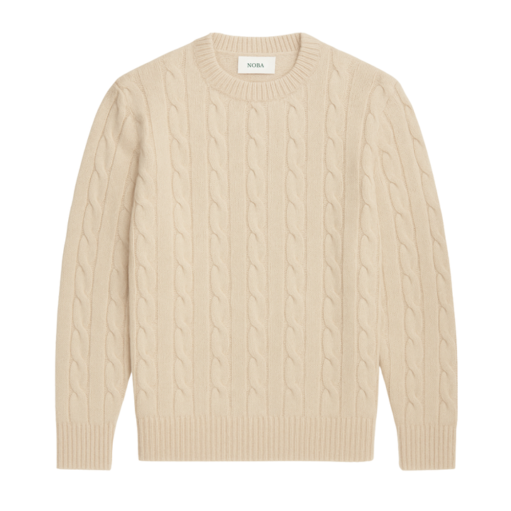 Montgomery | Stylish Cable Knit Cashmere Sweater Men - Crew Neck
