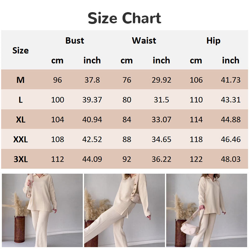 Zoe | Chic Ribbed Knit Loungewear Set With Wide Leg Pants