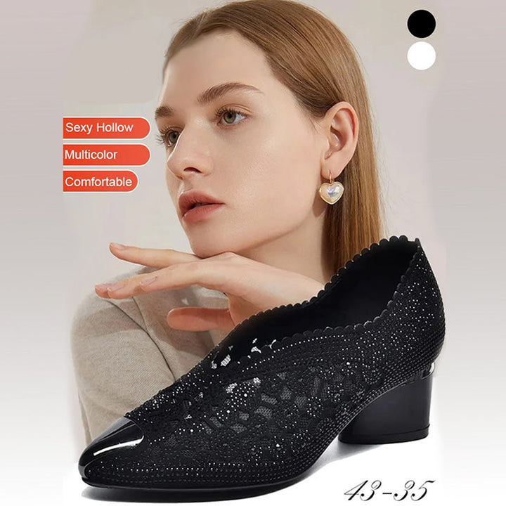 Celeste | Elegant Mesh Low Heel Orthopedic Pumps