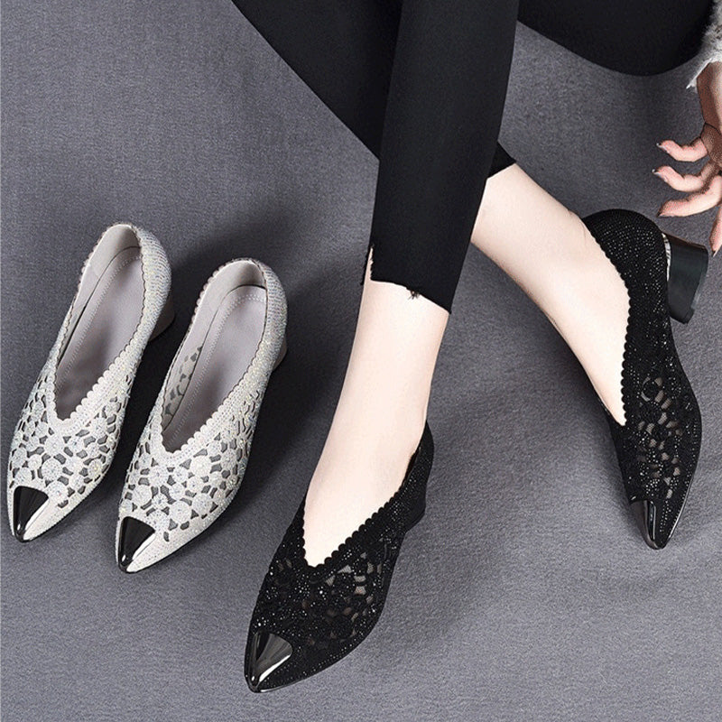 Celeste | Elegant Mesh Low Heel Orthopedic Pumps