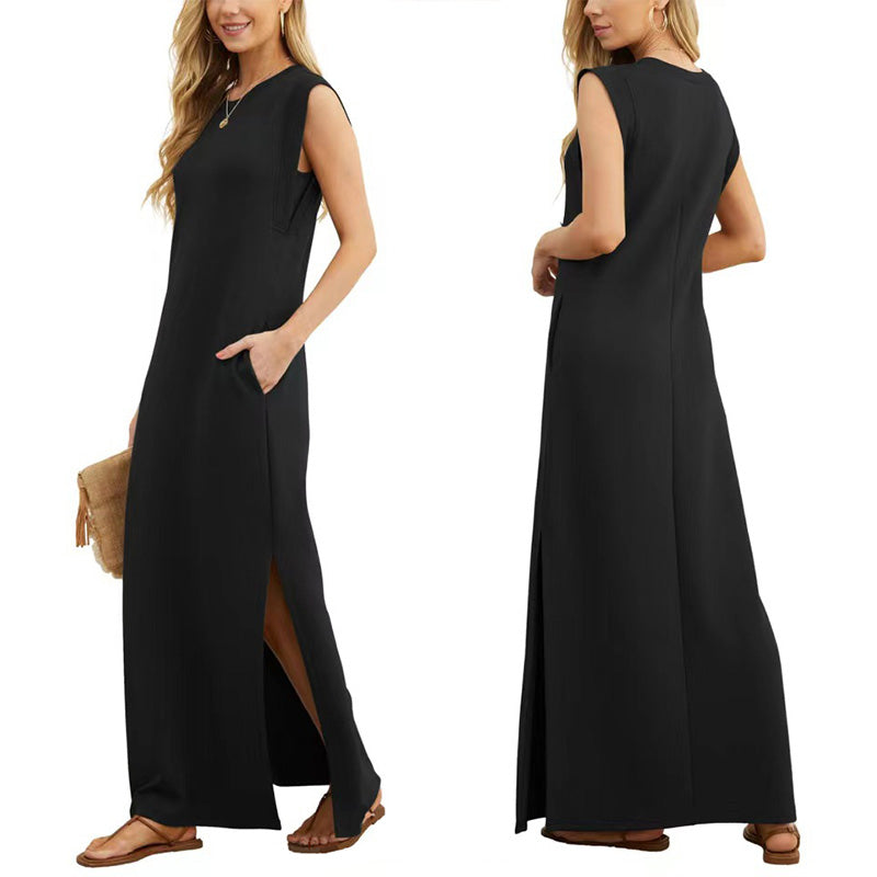 Ophelia | Elegant Sleeveless Round Neck Maxi Dress