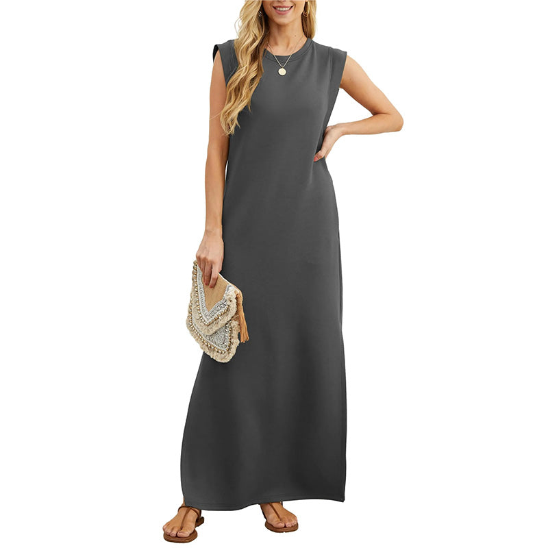 Ophelia | Elegant Sleeveless Round Neck Maxi Dress