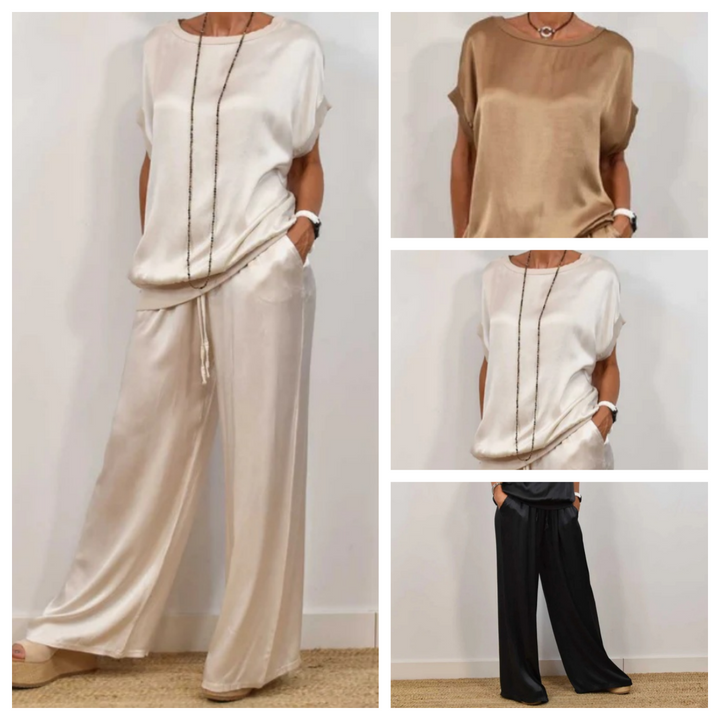 Marla | Stylish Sleeveless Two-Piece Set With Wide Leg Pants
