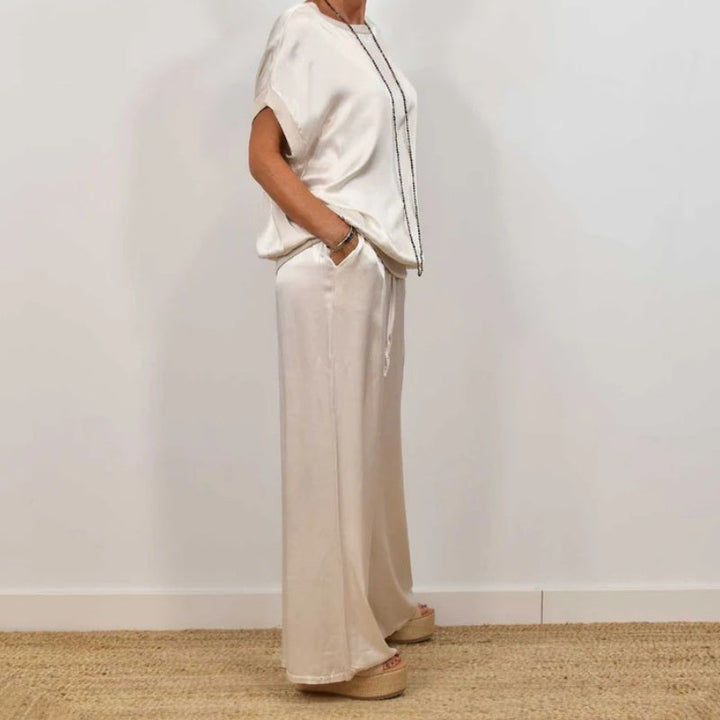 Marla | Stylish Sleeveless Two-Piece Set With Wide Leg Pants