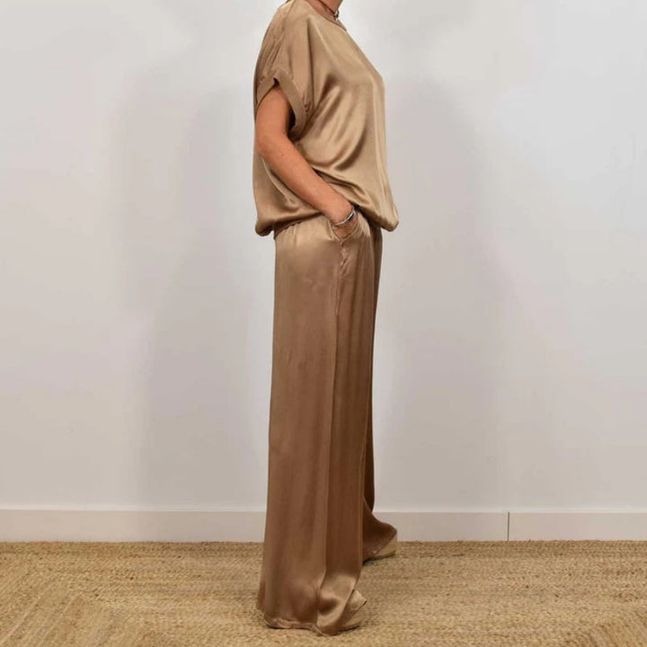 Marla | Stylish Sleeveless Two-Piece Set With Wide Leg Pants