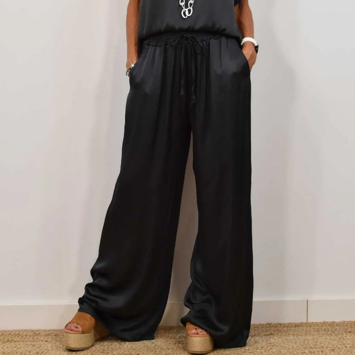 Marla | Stylish Sleeveless Two-Piece Set With Wide Leg Pants