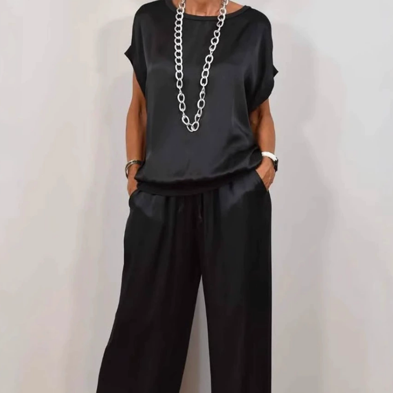 Marla | Stylish Sleeveless Two-Piece Set With Wide Leg Pants