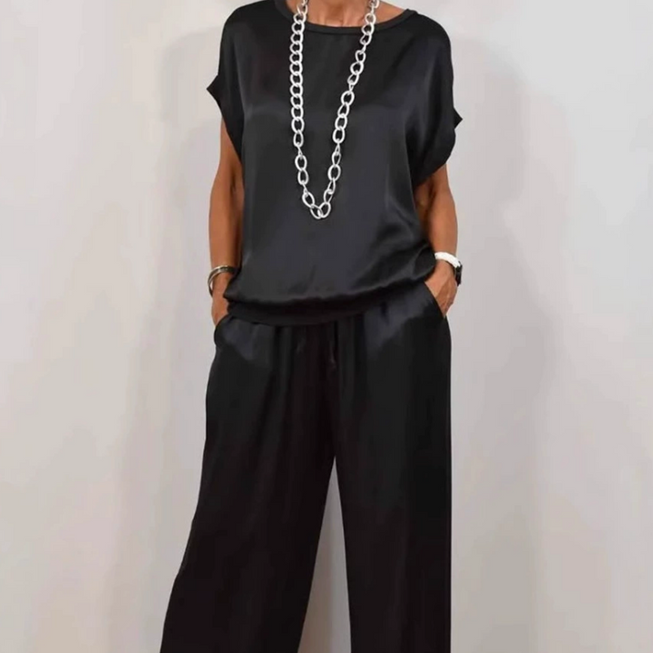 Marla | Stylish Sleeveless Two-Piece Set With Wide Leg Pants
