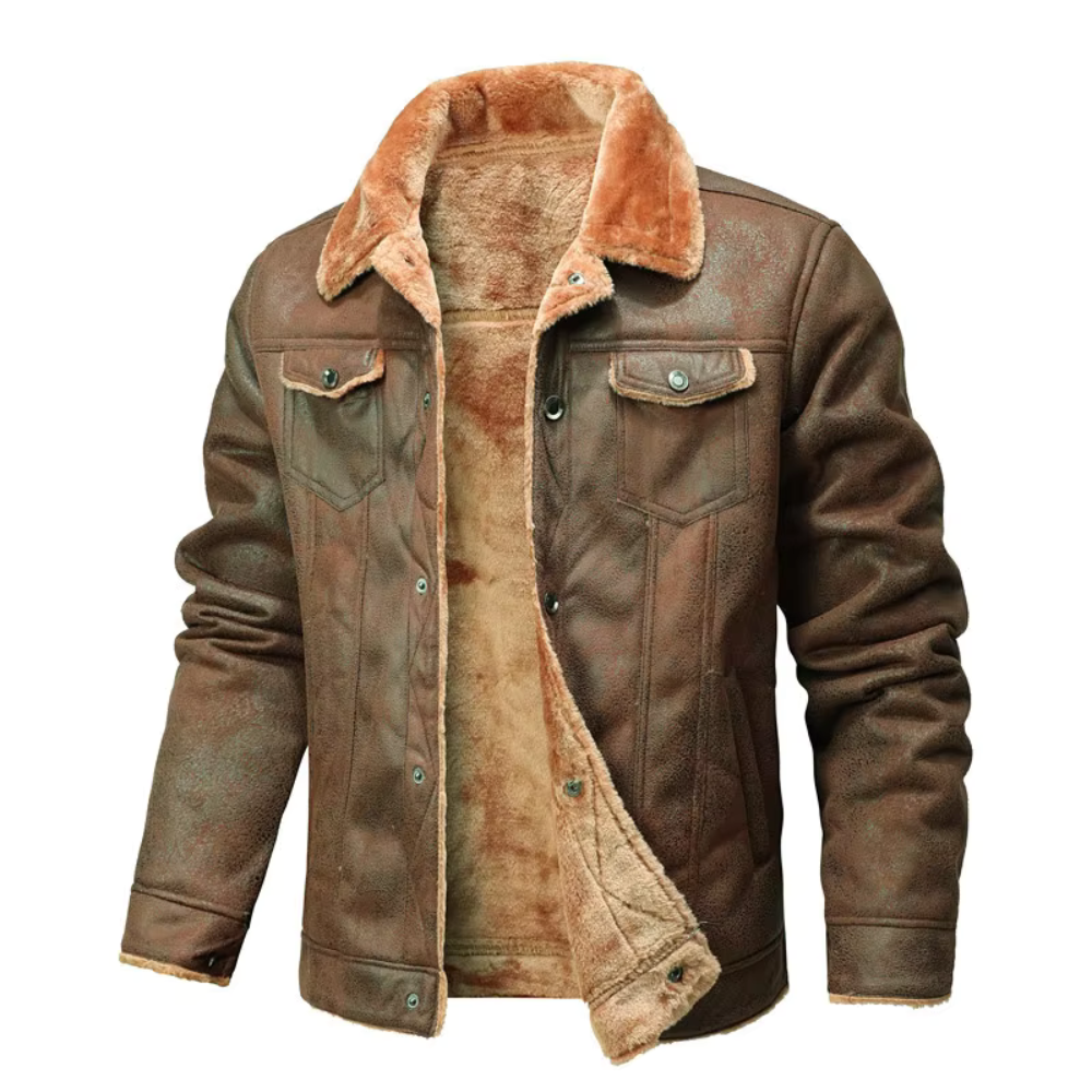 Margot | Stylish Faux Leather Fur-Lined Winter Jacket