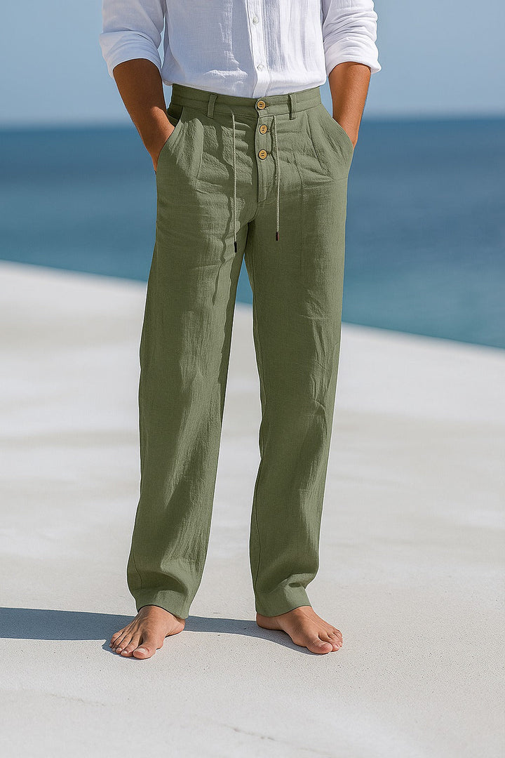 Evy | Stylish Men's Linen Trousers With Drawstring Waistband