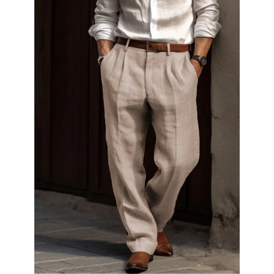 Dylan | Elegant Men's Relaxed Fit Linen Business Trousers