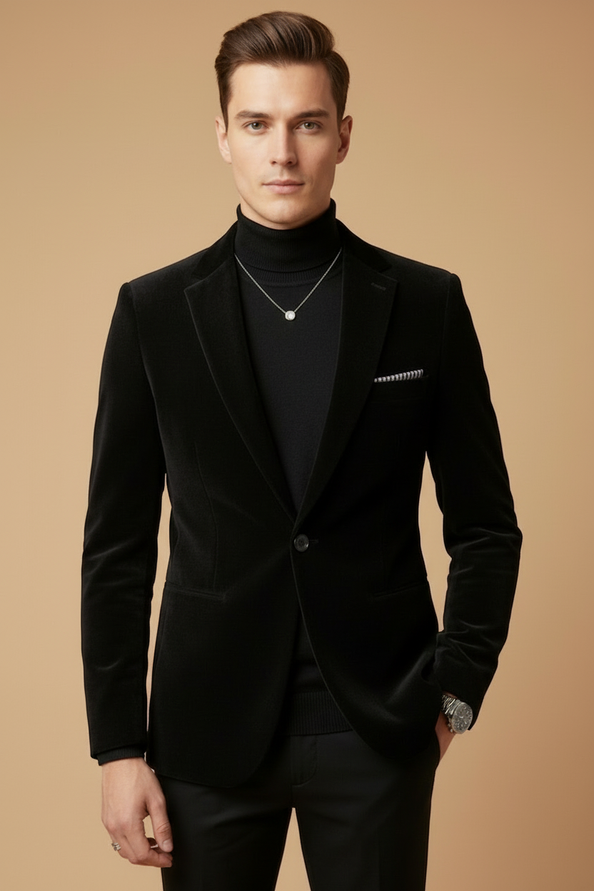 Valentino | Elegant Burgundy Velvet Blazer Men - Slim Fit Evening