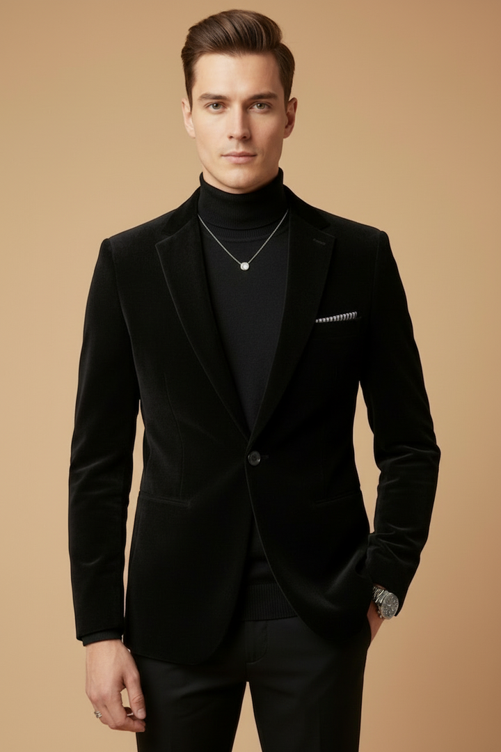 Valentino | Elegant Burgundy Velvet Blazer Men - Slim Fit Evening