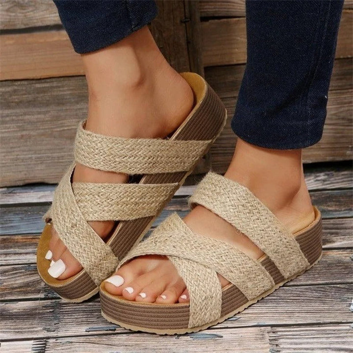 Westcliff | Stylish Brown Platform Sandals With Orthopedic Support