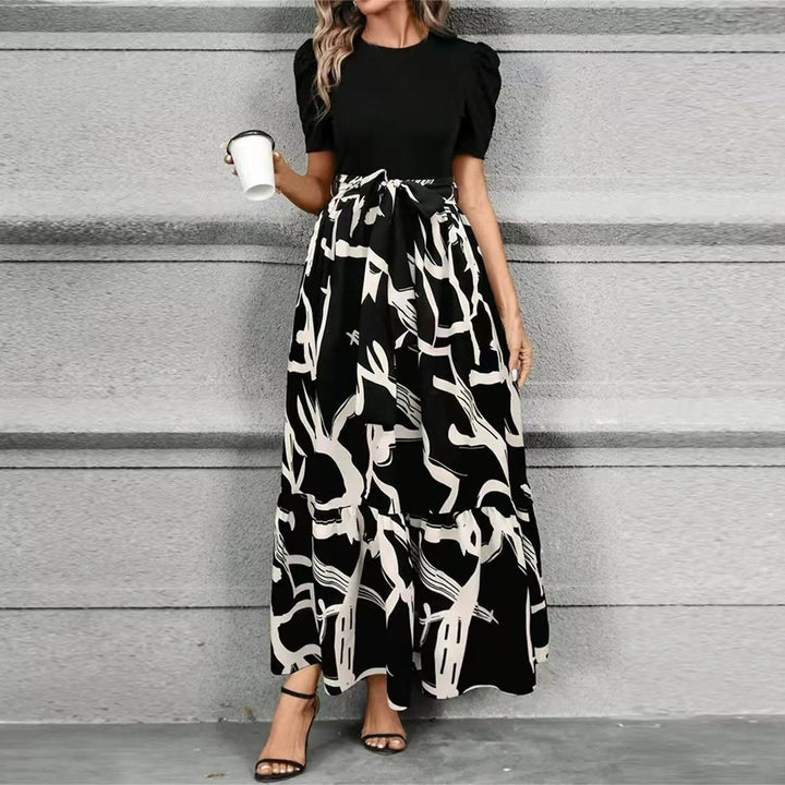 Maxine | Elegant Floral Print A-Line Maxi Dress