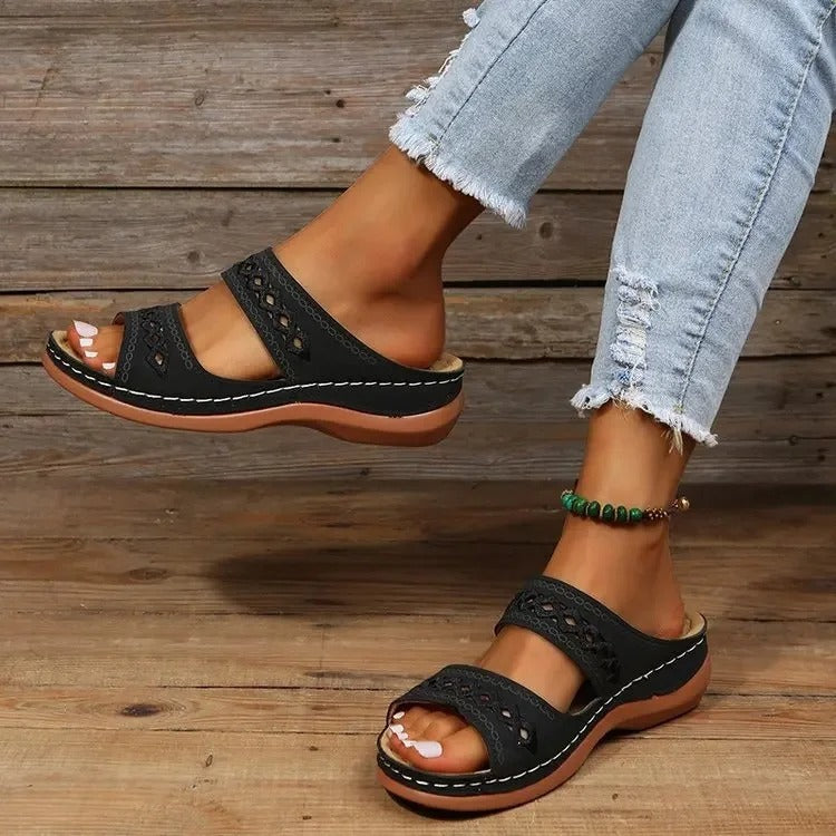 Westbourne | Stylish Red Comfort Sandals With Adjustable Straps