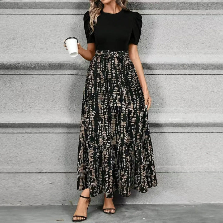 Maxine | Elegant Floral Print A-Line Maxi Dress