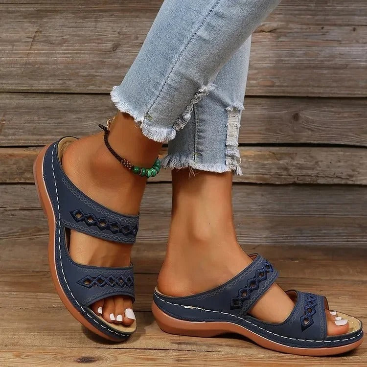 Westbourne | Stylish Red Comfort Sandals With Adjustable Straps