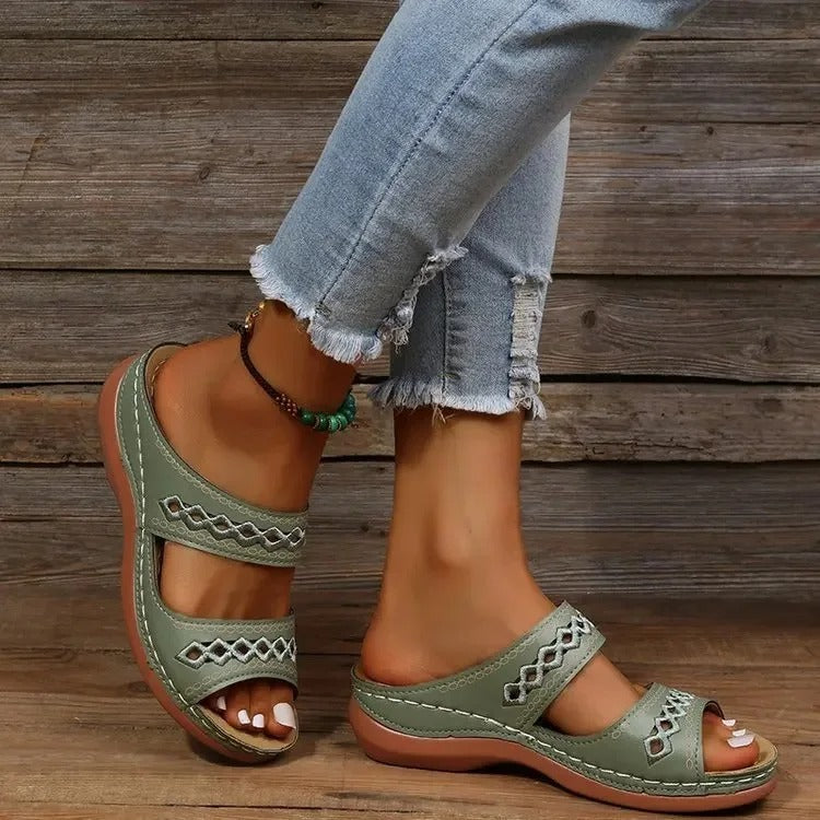 Westbourne | Stylish Red Comfort Sandals With Adjustable Straps