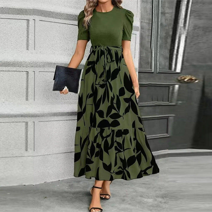 Maxine | Elegant Floral Print A-Line Maxi Dress