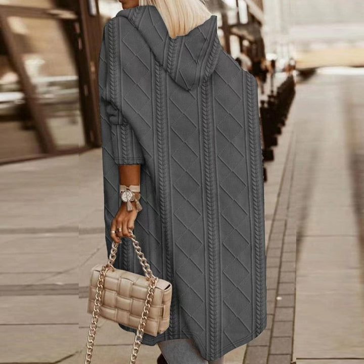 Sybil | Chic Cable Knit Hooded Duster Cardigan