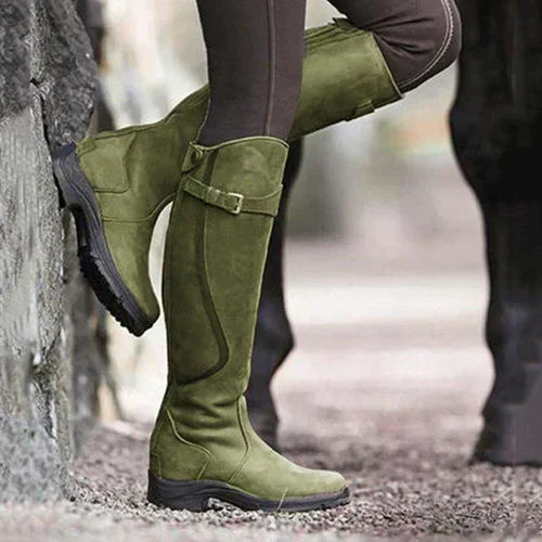 Vivienne | Stylish Waterproof Tall Riding Boots With Buckle Detail