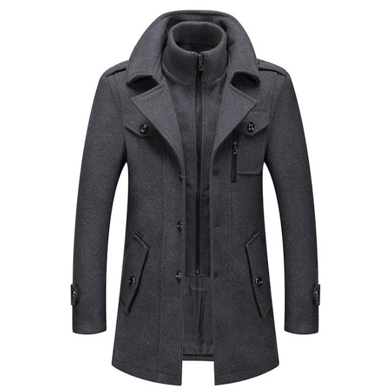 Natasha | Stylish Double-Layered Wool Coat With Ribbed Collar