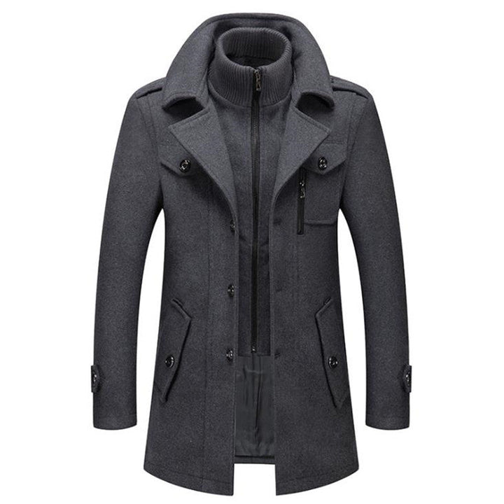 Natasha | Stylish Double-Layered Wool Coat With Ribbed Collar