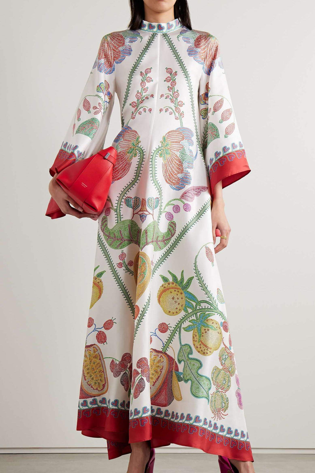 Penelope | Elegant High Neck Floral Print Maxi Dress