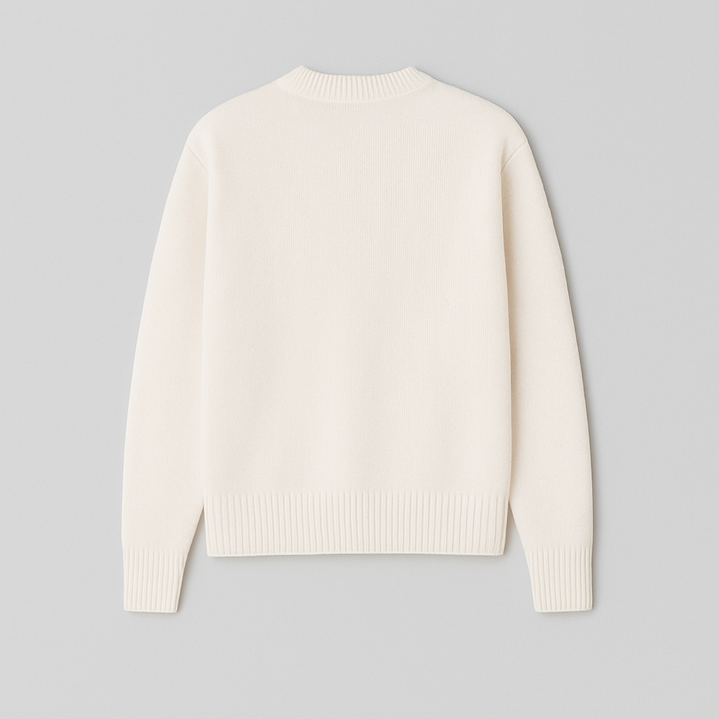 Cordelia | Chic Heart Detail Crew Neck Knit Sweater