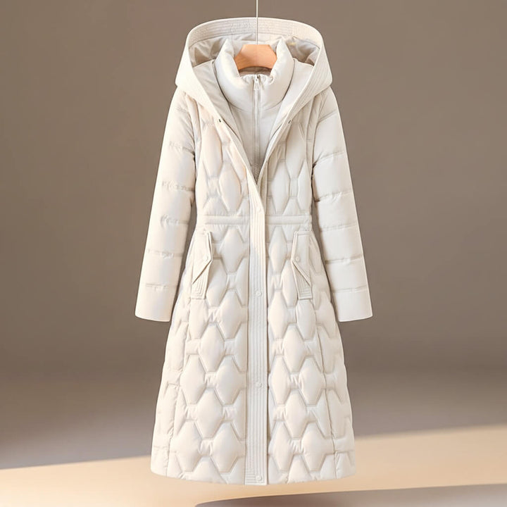 Vivienne | Elegant Quilted Hooded Long Coat With Premium Warmth