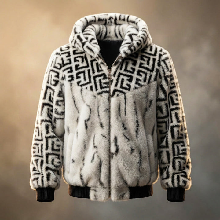 Florence | Luxury Hooded Faux Fur Bomber Jacket With Zipper